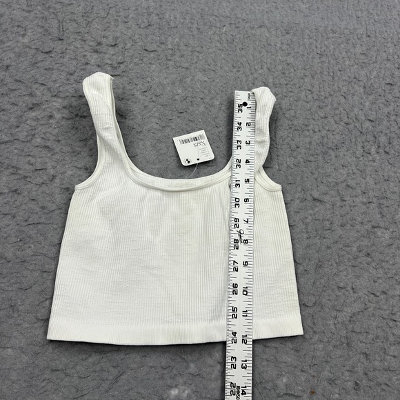 NEW Free People FP Movement Ribbed Tank Women's XS/S White Slim Stretch Crop Top - Picture 5 of 9